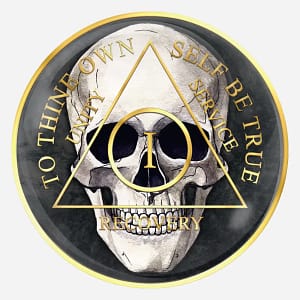 Edgy AA Skull Coin - A Symbol of Strength and Sobriety