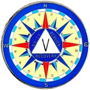 A blue and white compass rose with the words " delta service recovery ".