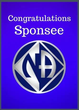 Congratulations sponsee for being a member of the national association of narcotics anonymous.