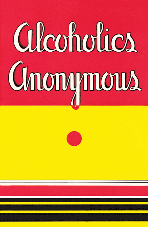 A book cover with the words alcoholics anonymous on it.